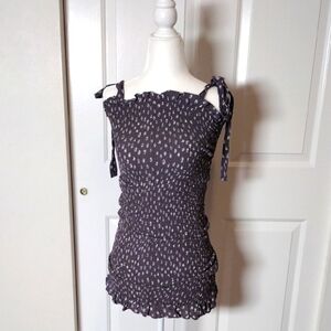 Free People Smocked Women's Gray Sleeveless Dress
